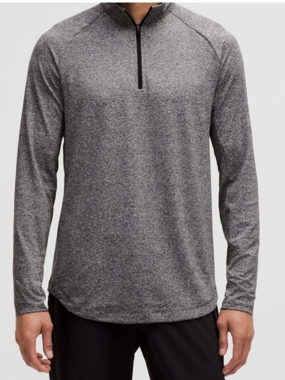 Lululemon Men's Vent Tech Hooded Heathered Gray Quarter-Zip Long Sleeve Top L